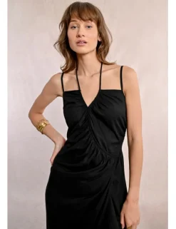 Vestido largo asimétrico doble tirante