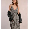 Vestido largo de tirantes con estampado