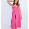 Vestido largo de tirantes detalle volantes