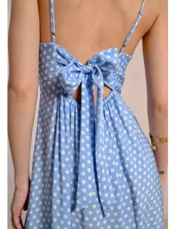 Vestido largo de tirantes con estampado