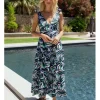 Vestido largo de tirantes con estampado