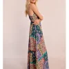 Vestido largo de tirantes con estampado