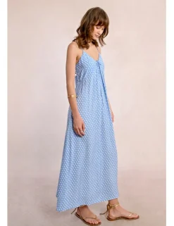 Vestido largo de tirantes con estampado