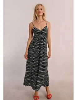 Vestido largo de tirantes con estampado
