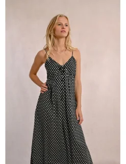 Vestido largo de tirantes con estampado