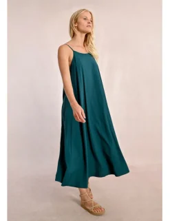 Vestido largo de tirantes y lazada