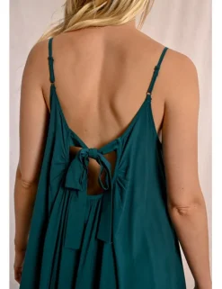 Vestido largo de tirantes y lazada