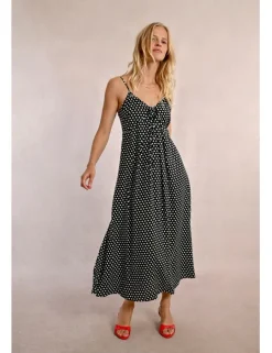 Vestido largo de tirantes con estampado