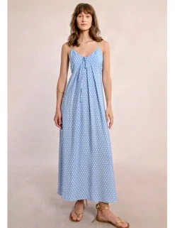 Vestido largo de tirantes con estampado