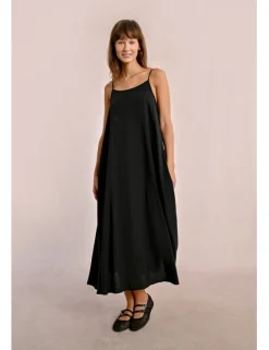 Vestido largo de tirantes y lazada