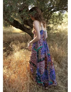 Vestido largo de tirantes con estampado