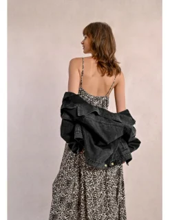 Vestido largo de tirantes con estampado
