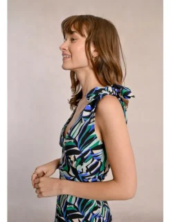 Vestido largo de tirantes con estampado