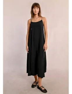 Vestido largo de tirantes y lazada