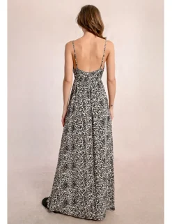 Vestido largo de tirantes con estampado