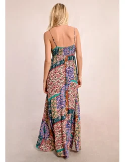 Vestido largo de tirantes con estampado