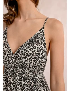 Vestido largo de tirantes con estampado