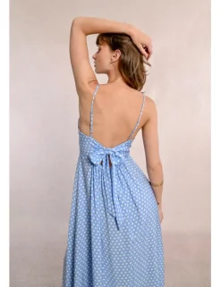 Vestido largo de tirantes con estampado