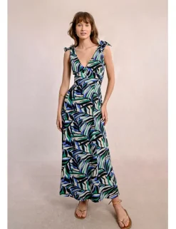 Vestido largo de tirantes con estampado
