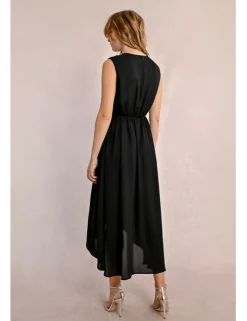 Vestido largo sin manga asimétrico