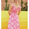 Vestido largo sin manga con estampado floral