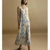 Vestido largo sin manga con estampado