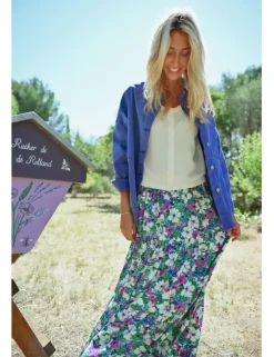 Vestido largo sin manga con volantes