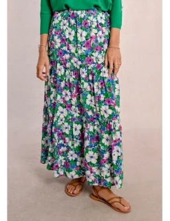 Vestido largo sin manga con volantes