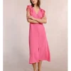 Vestido midi con manga corta ajustable