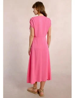 Vestido midi con manga corta ajustable