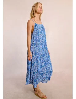 Vestido midi de tirantes con estampado