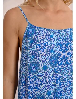 Vestido midi de tirantes con estampado