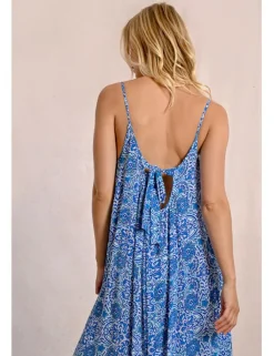 Vestido midi de tirantes con estampado