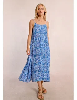 Vestido midi de tirantes con estampado