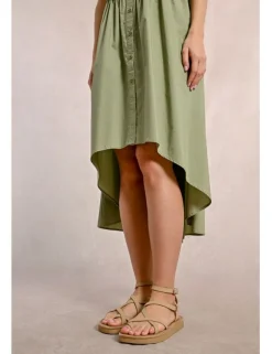 Vestido sin manga asimétrico plisado
