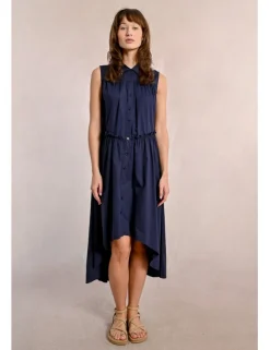 Vestido sin manga asimétrico plisado