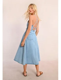 Vestido vaquero midi de tirantes