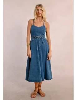Vestido vaquero midi de tirantes