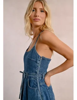 Vestido vaquero midi de tirantes