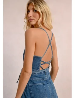 Vestido vaquero midi de tirantes